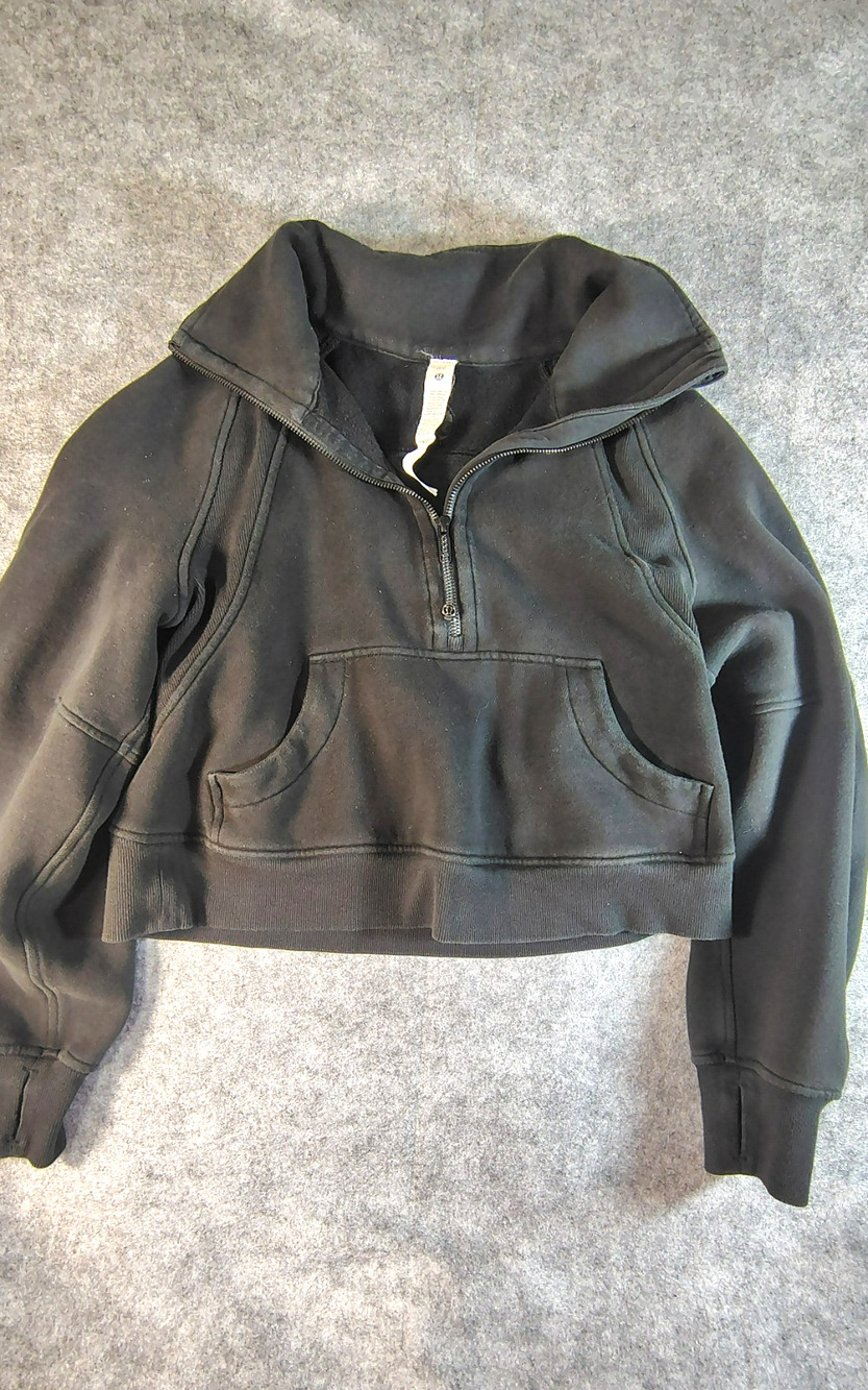 Lululemon Scuba Oversized Half Zip Hoodie Black XS/S Cropped Sweatshirt